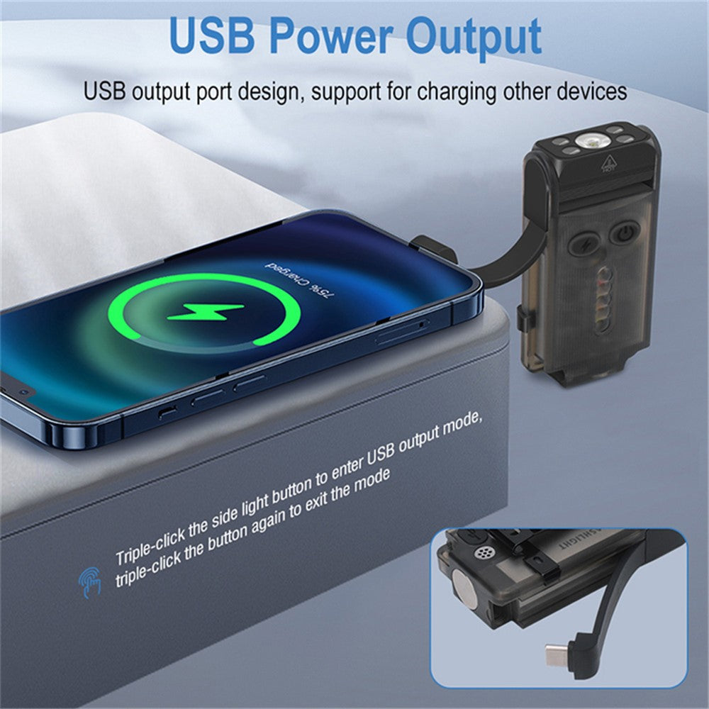 V30 Rechargeable Flashlight Power Bank 180 Degree Adjustable Work Light with Sound / Light Alarm