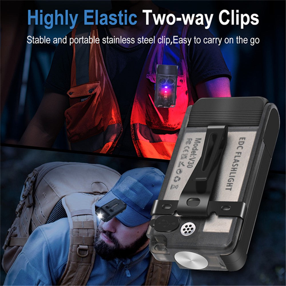 V30 Rechargeable Flashlight Power Bank 180 Degree Adjustable Work Light with Sound / Light Alarm