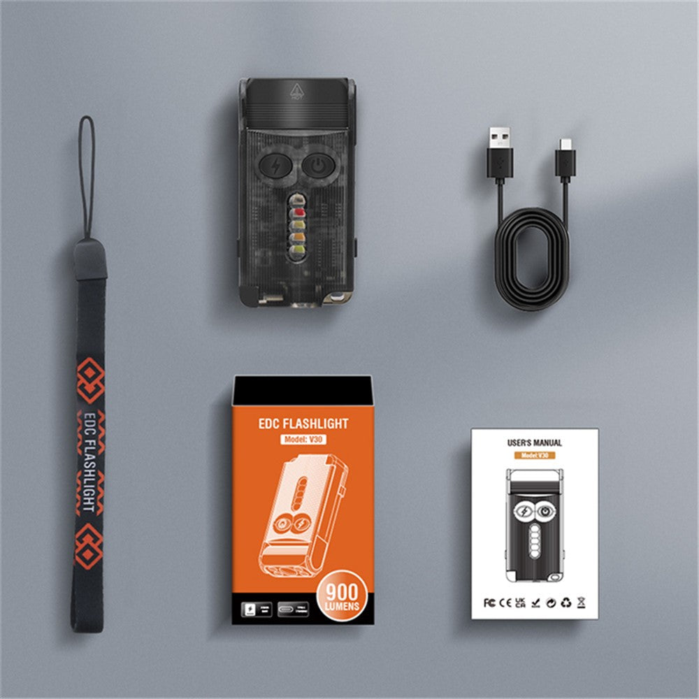 V30 Rechargeable Flashlight Power Bank 180 Degree Adjustable Work Light with Sound / Light Alarm