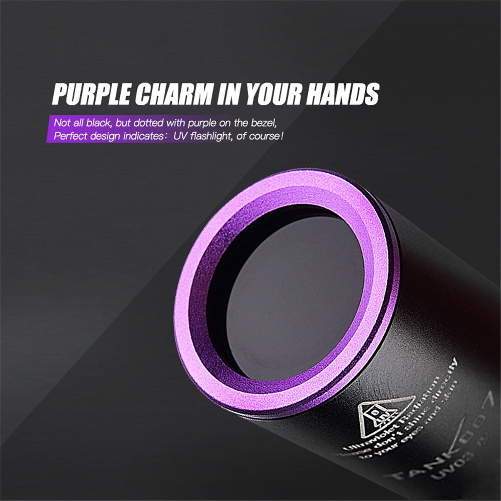 TANK007 UV03 365nm Ultraviolet Flashlight Handheld UV Torch Light for Currency Verification ( No Battery )