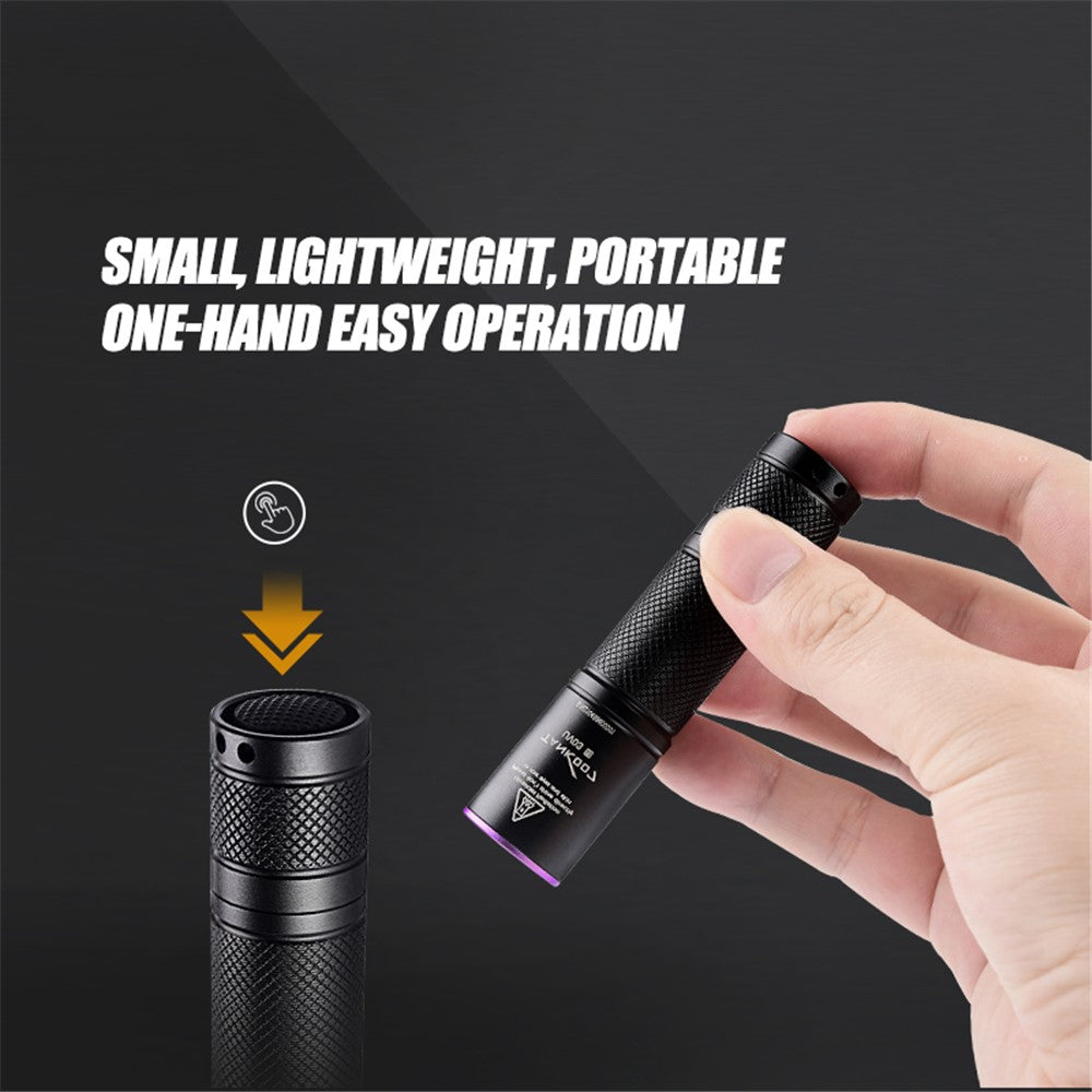 TANK007 UV03 365nm Ultraviolet Flashlight Handheld UV Torch Light for Currency Verification ( No Battery )