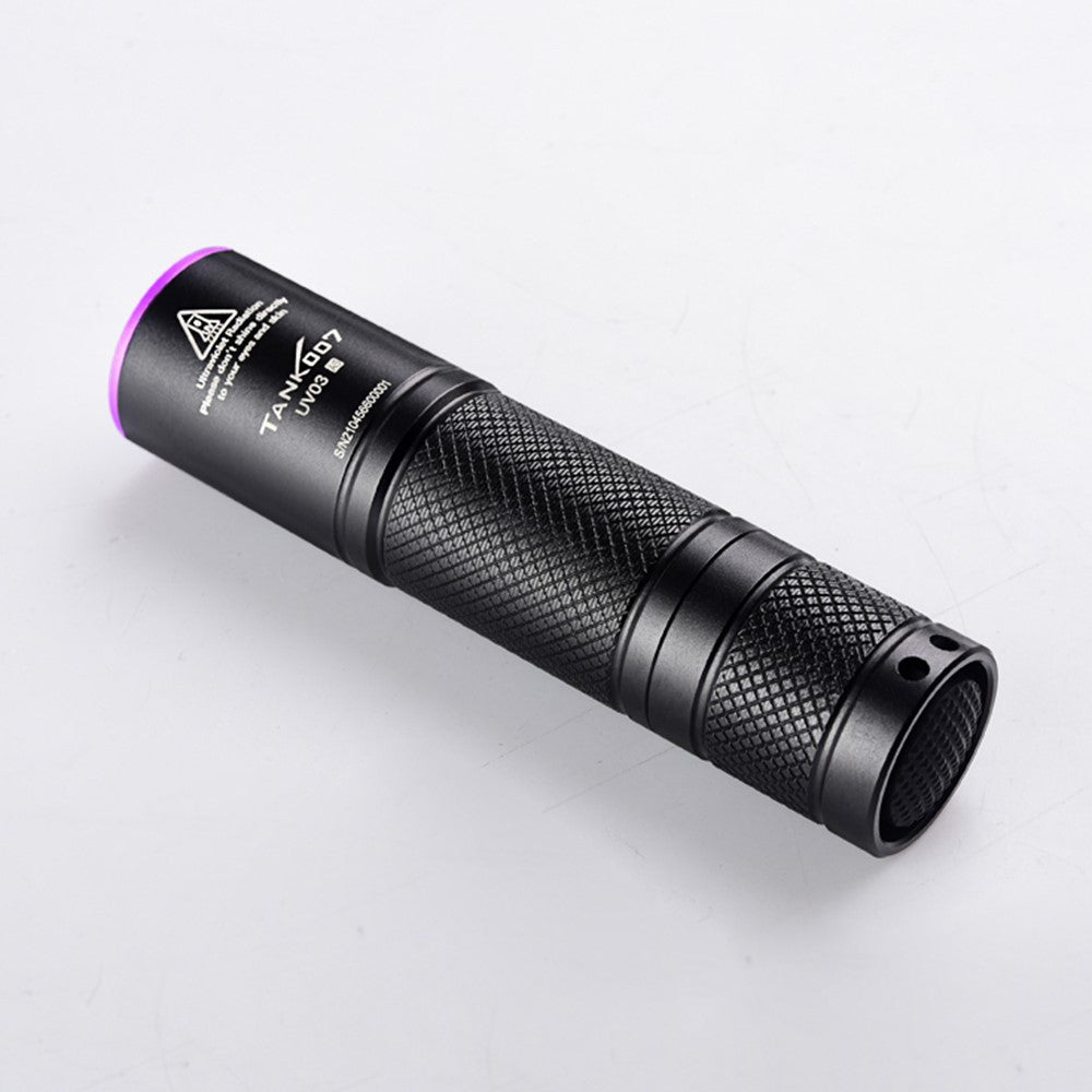 TANK007 UV03 365nm Ultraviolet Flashlight Handheld UV Torch Light for Currency Verification ( No Battery )