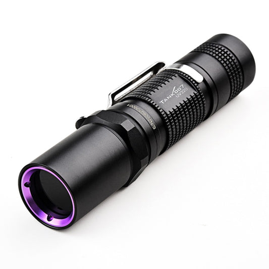 TANK007 UV320 365nm Ultraviolet Flashlight Fluorescence Detection UV Lamp with Clip ( No Battery )