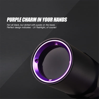 TANK007 UV320 365nm Ultraviolet Flashlight Fluorescence Detection UV Lamp with Clip ( No Battery )