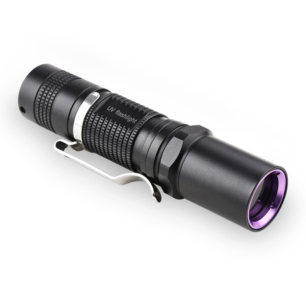TANK007 UV320 365nm Ultraviolet Flashlight Fluorescence Detection UV Lamp with Clip ( No Battery )