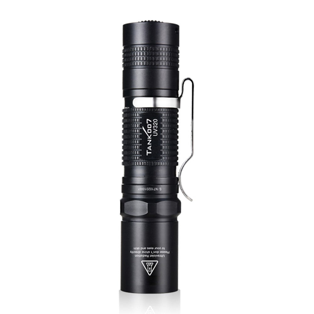 TANK007 UV320 365nm Ultraviolet Flashlight Fluorescence Detection UV Lamp with Clip ( No Battery )