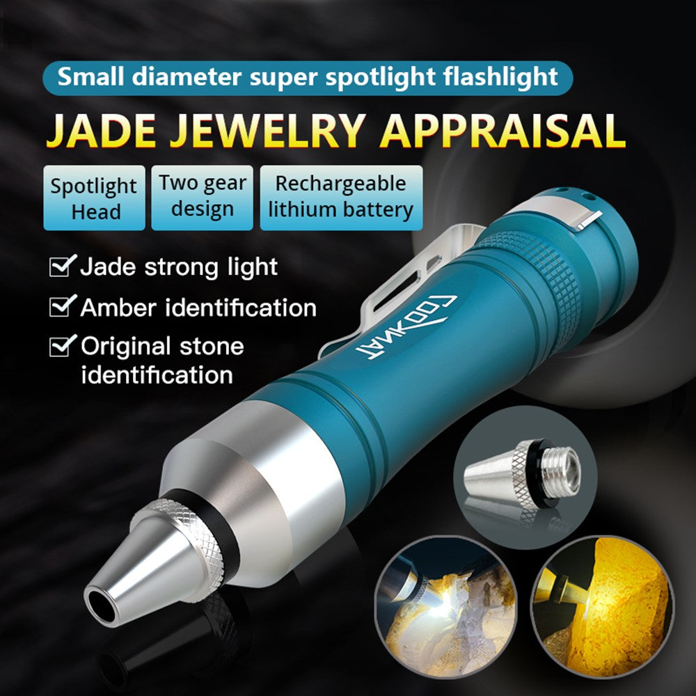 TANK007 J658 Jade Inspection Flashlight Focused Beam Mini LED Torch for Jewelry Identification