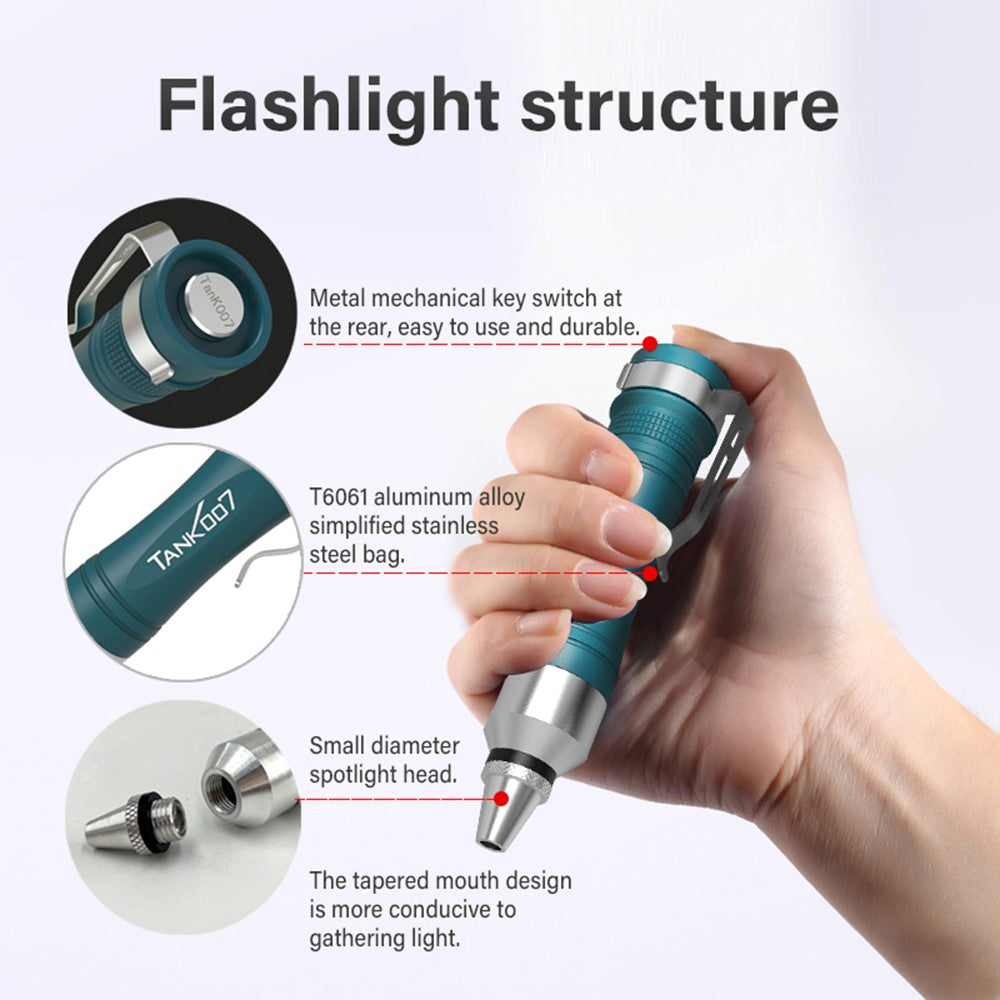 TANK007 J658 Jade Inspection Flashlight Focused Beam Mini LED Torch for Jewelry Identification
