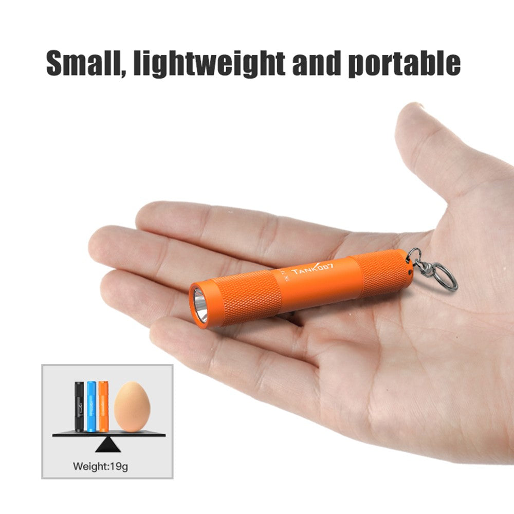 TANK007 TK701A Waterproof Mini Flashlight with Keyring 80 Lumens Portable LED Torch ( No Battery )