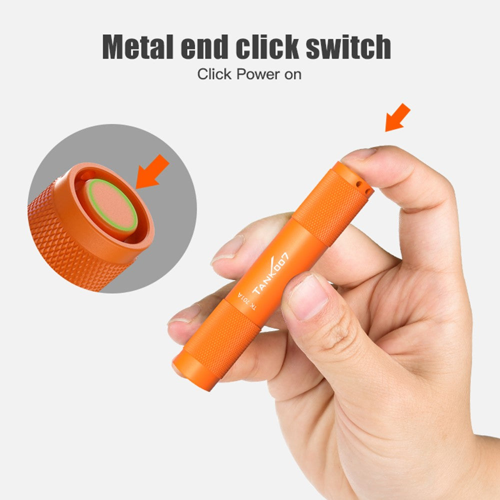 TANK007 TK701A Waterproof Mini Flashlight with Keyring 80 Lumens Portable LED Torch ( No Battery )