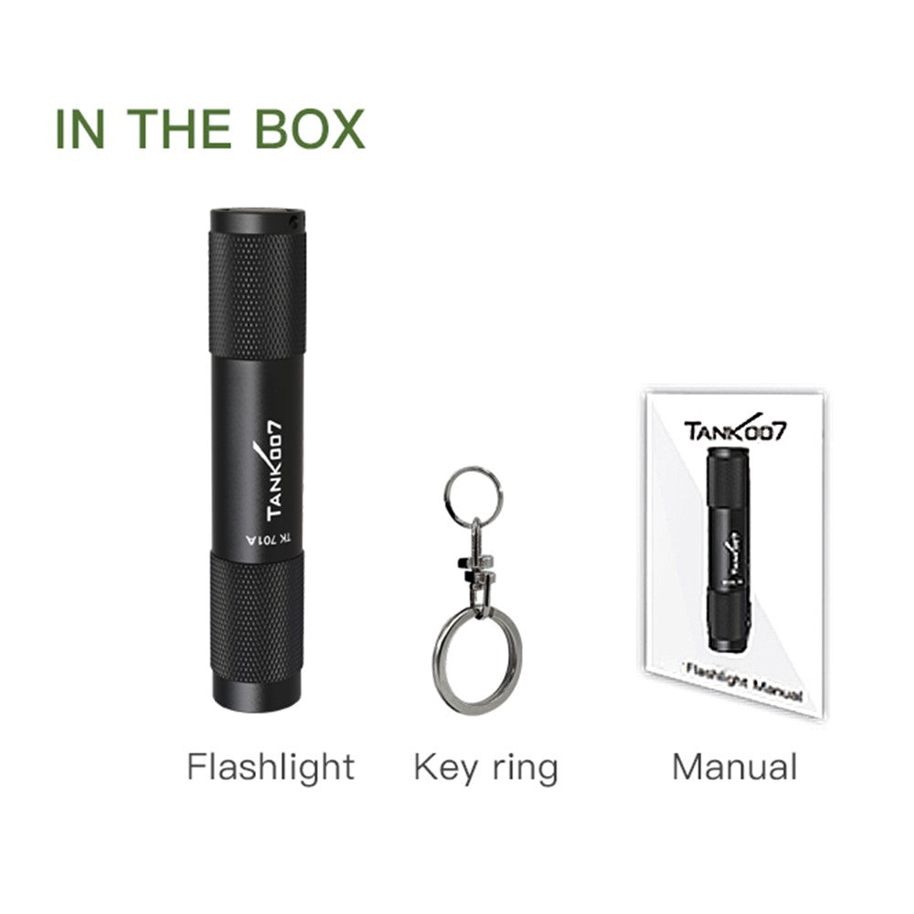 TANK007 TK701A Waterproof Mini Flashlight with Keyring 80 Lumens Portable LED Torch ( No Battery )