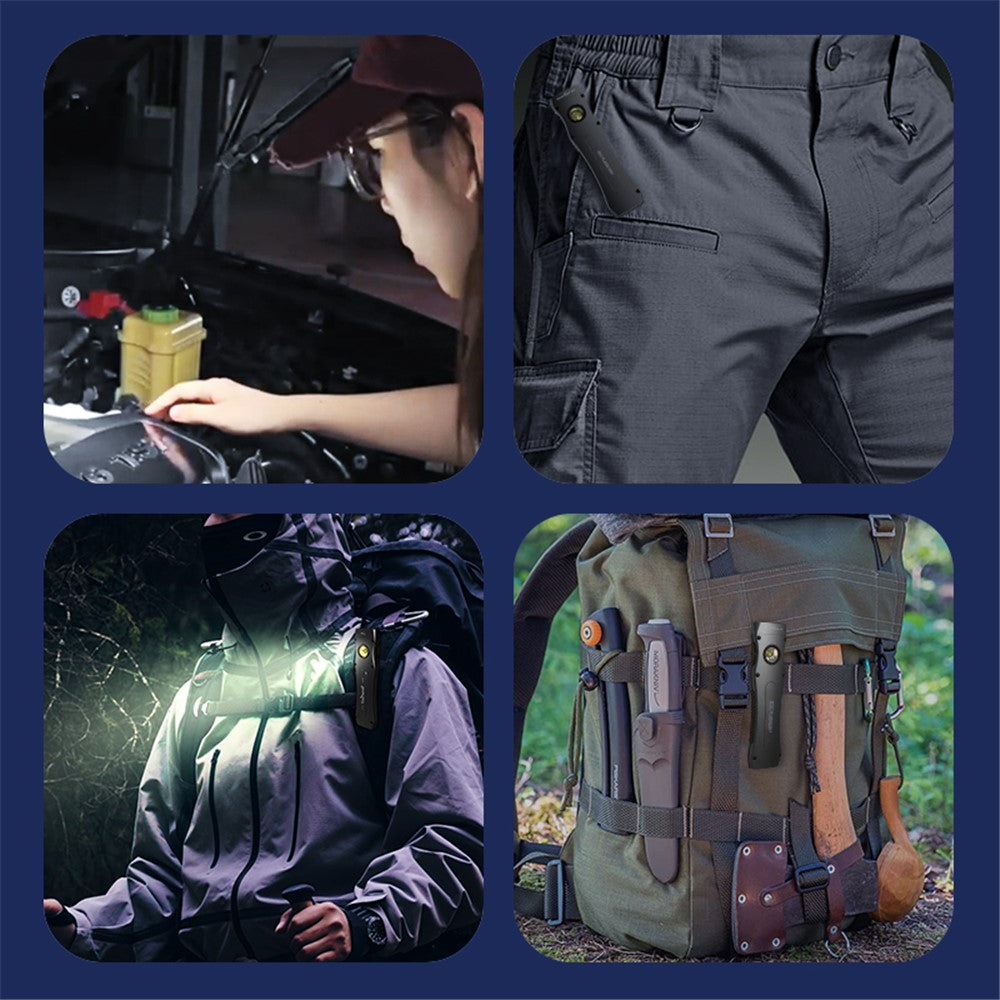 TANK007 WF02 Dual Light Source EDC Flashlight 1.5m Anti Drop Ultra Thin Clip On Mini LED Torch
