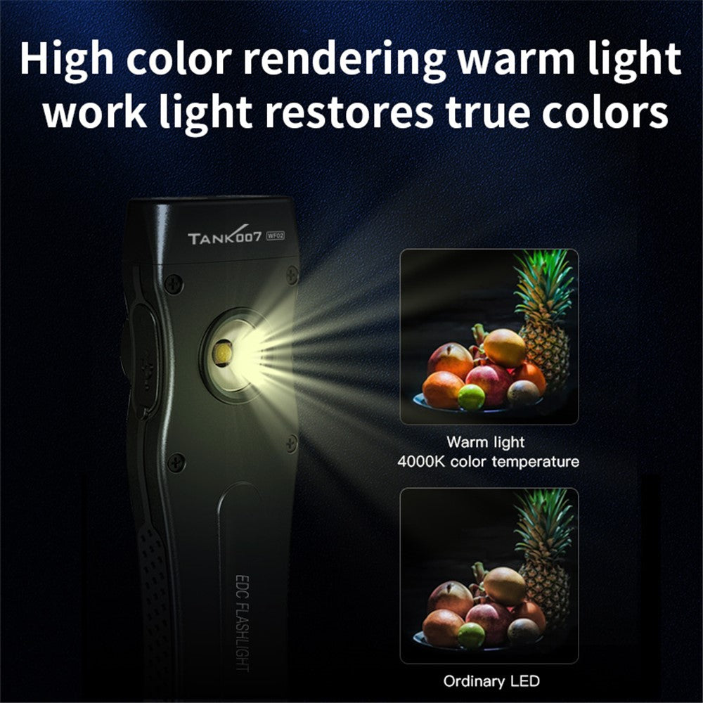 TANK007 WF02 Dual Light Source EDC Flashlight 1.5m Anti Drop Ultra Thin Clip On Mini LED Torch