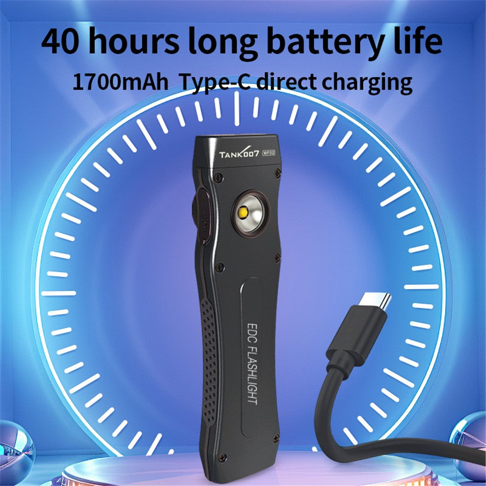 TANK007 WF02 Dual Light Source EDC Flashlight 1.5m Anti Drop Ultra Thin Clip On Mini LED Torch