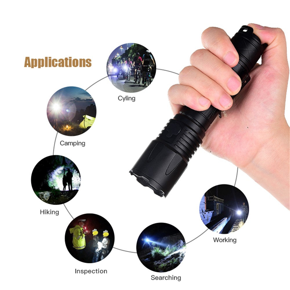 TANK007 KC16 1800lm High Brightness Tactical Flashlight Type C Rechargeable LED Torch