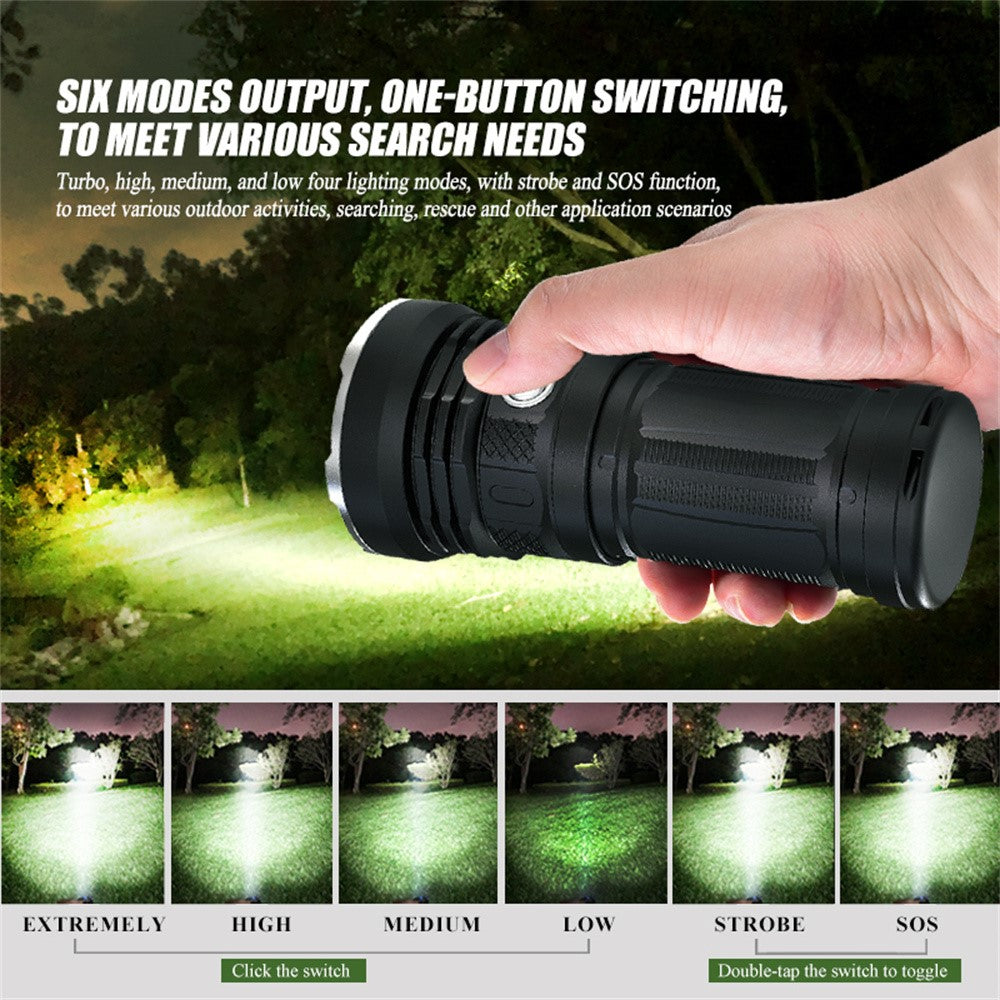 TANK007 KC11 IPX8 Waterproof High Power LED Flashlight 6 Modes 8000 Lumens Rechargeable Torch