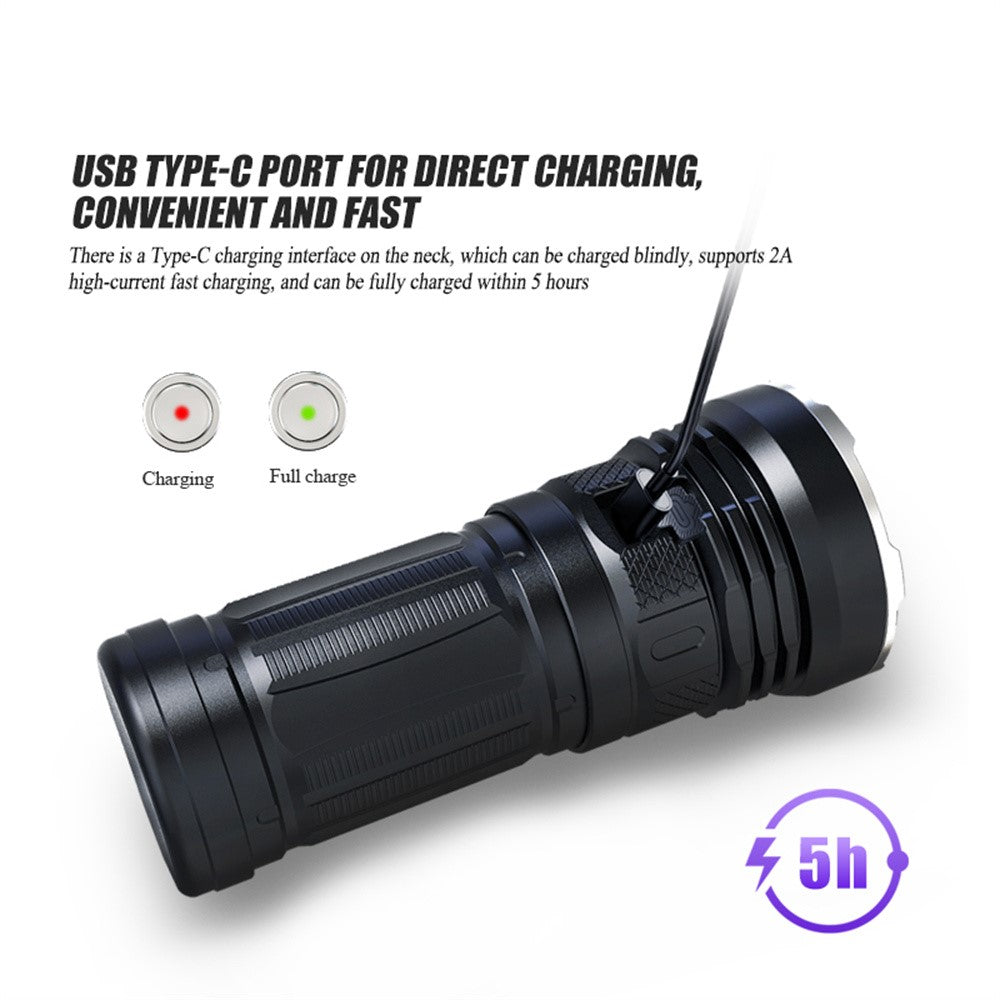 TANK007 KC11 IPX8 Waterproof High Power LED Flashlight 6 Modes 8000 Lumens Rechargeable Torch