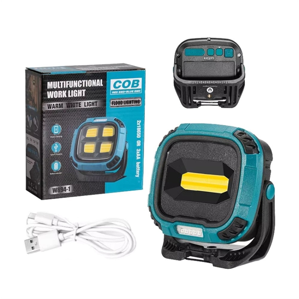 W895-1 COB Portable Floodlight Rechargeable Work Light Multi-Functional Flashlight (Without Battery)