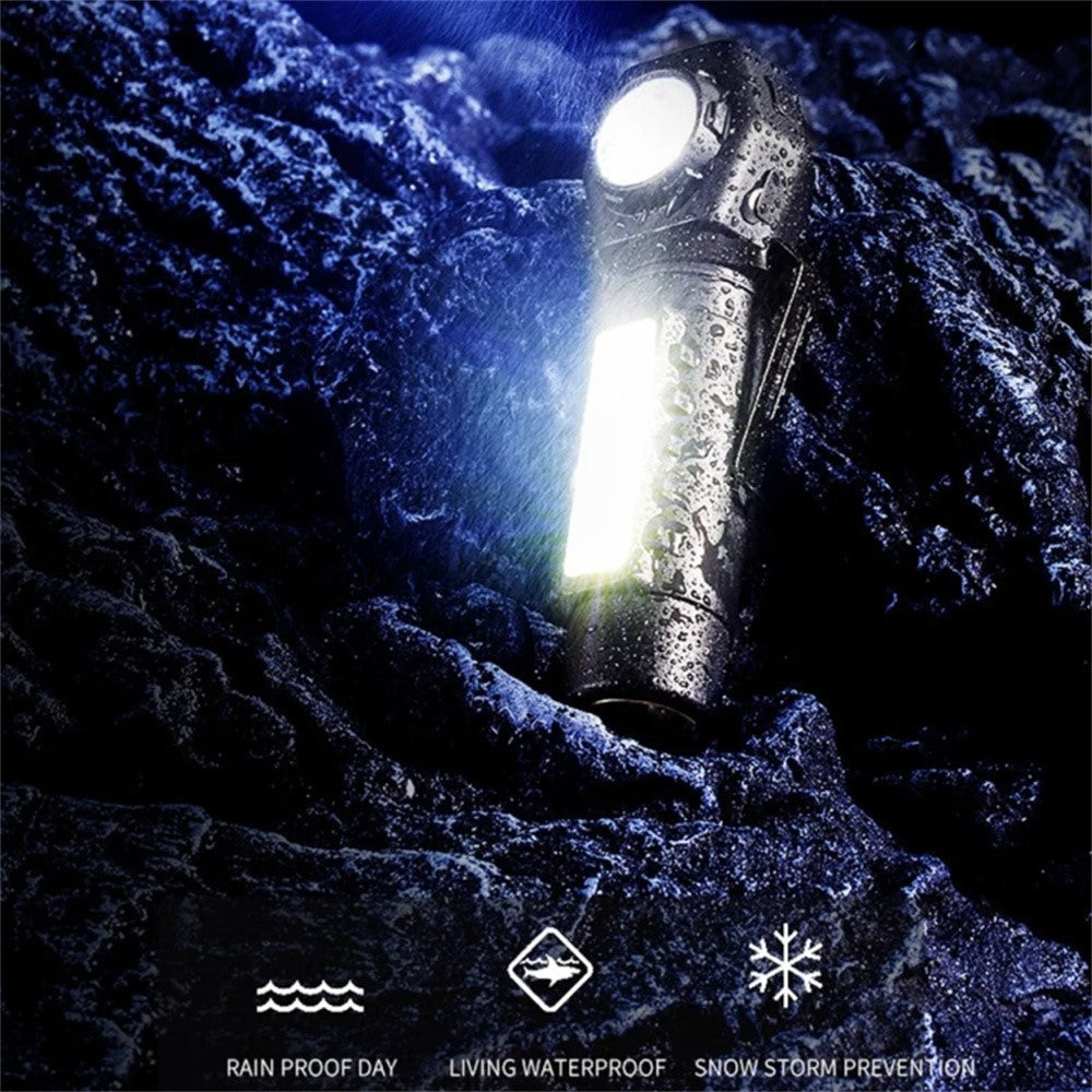 KX212 Aluminum Alloy USB Rechargeable COB Flashlight LED Headlamp High Intensity Long Range Camping Light