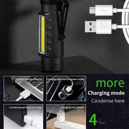 KX212 Aluminum Alloy USB Rechargeable COB Flashlight LED Headlamp High Intensity Long Range Camping Light