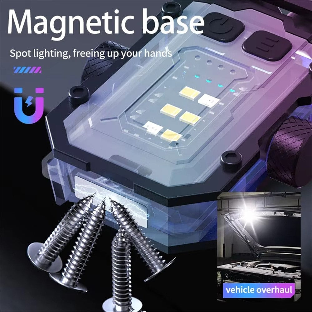 YSD01PRO Mini Keychain Light Fingertip Gyro Bottom Magnetic Multi-Mode Adjustable Cap Clip Lamp