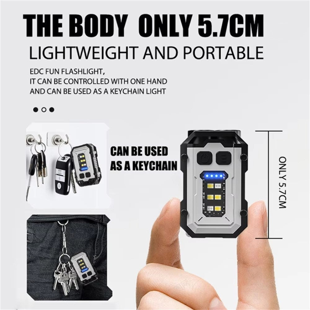 YSD01 Mini Keychain Light Portable Outdoor Flashlight Magnetic Anti-Lost Quick Charge Work Light