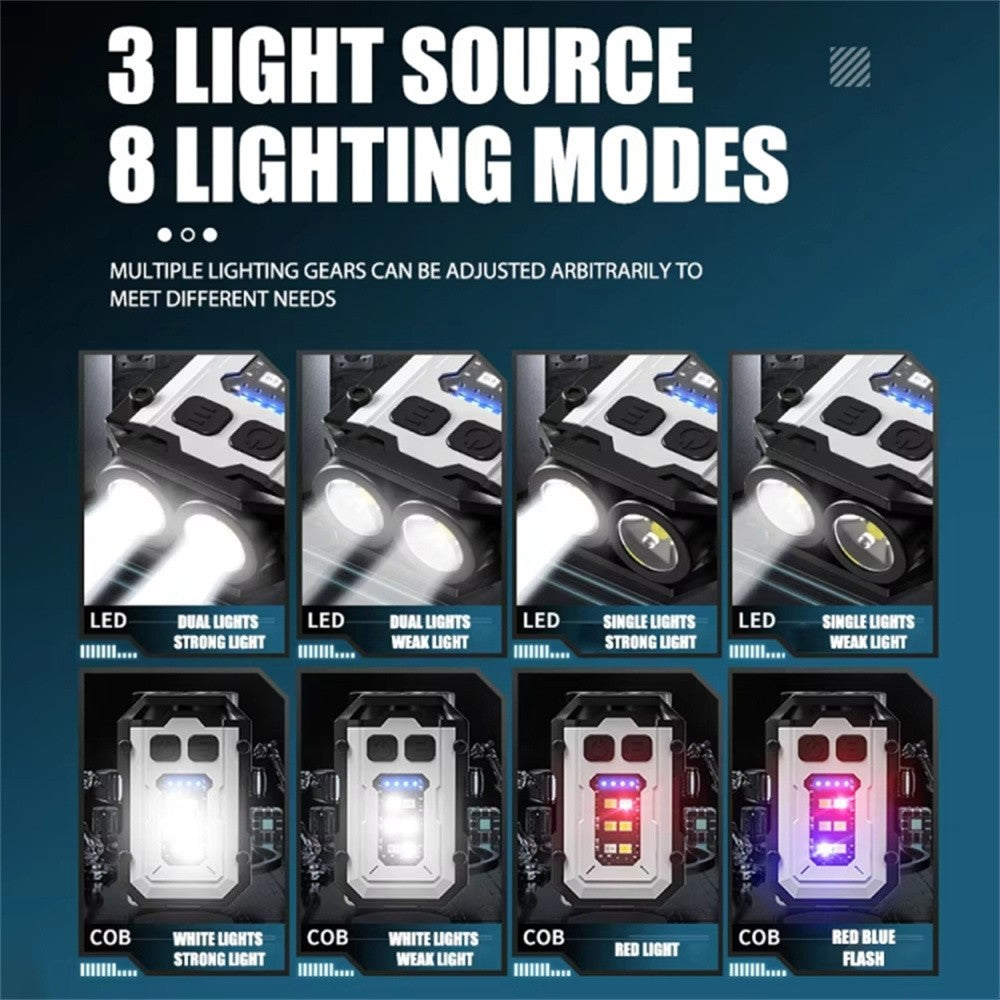 YSD01 Mini Keychain Light Portable Outdoor Flashlight Magnetic Anti-Lost Quick Charge Work Light