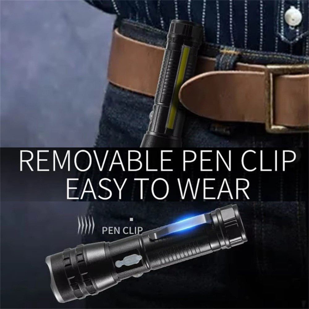 P27 Pen Clip Flashlight High Brightness Outdoor Emergency Torch with Magnetic Base ( No Battery )