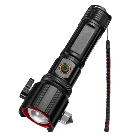 W5196 LED Flashlight with Laser Safety Rescue Tool Seatbelt Cutter Window Breaker (Without Battery)