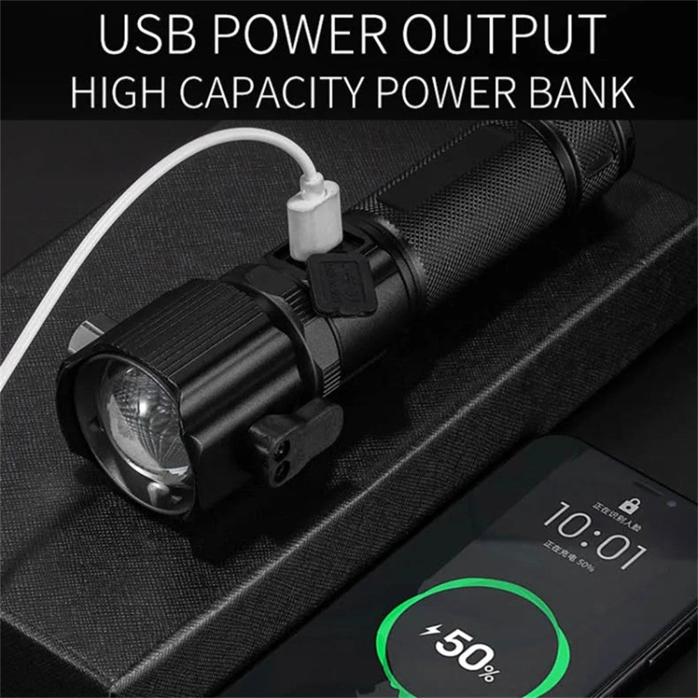 W5196 LED Flashlight with Laser Safety Rescue Tool Seatbelt Cutter Window Breaker (Without Battery)