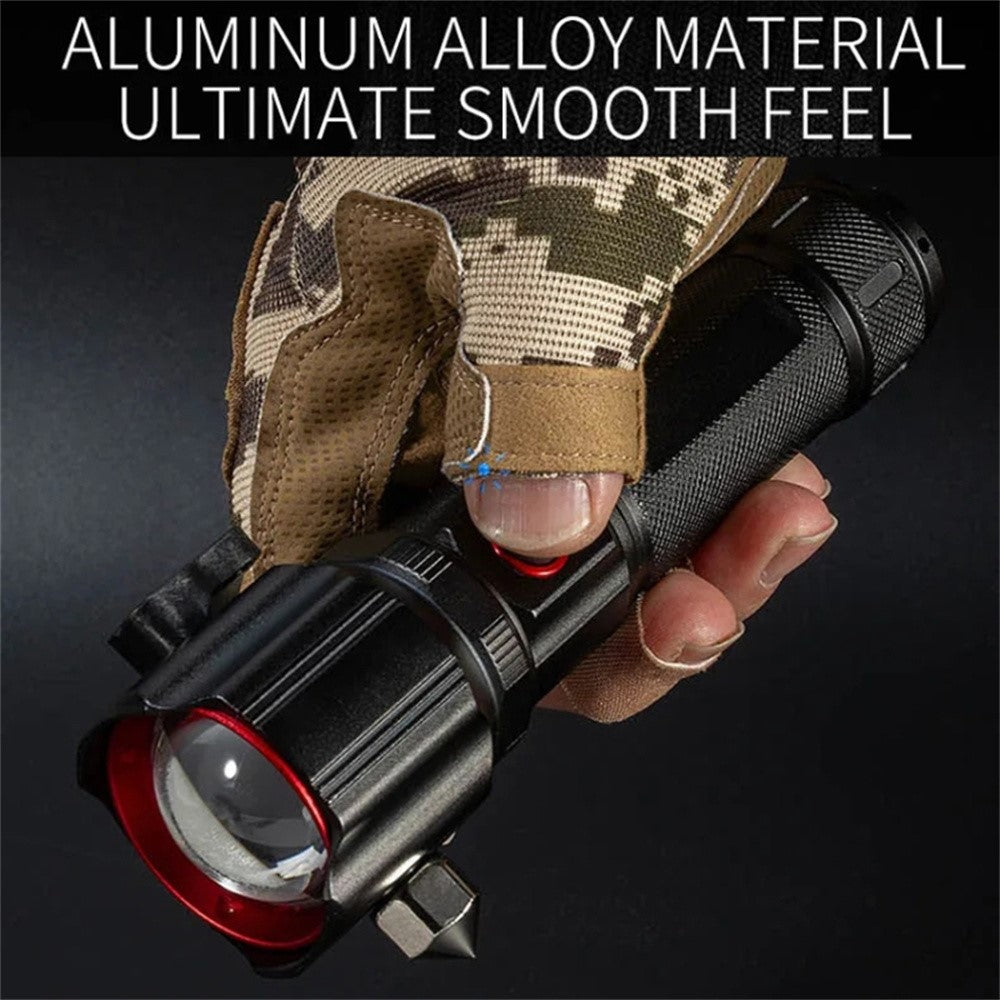 W5196 LED Flashlight with Laser Safety Rescue Tool Seatbelt Cutter Window Breaker (Without Battery)