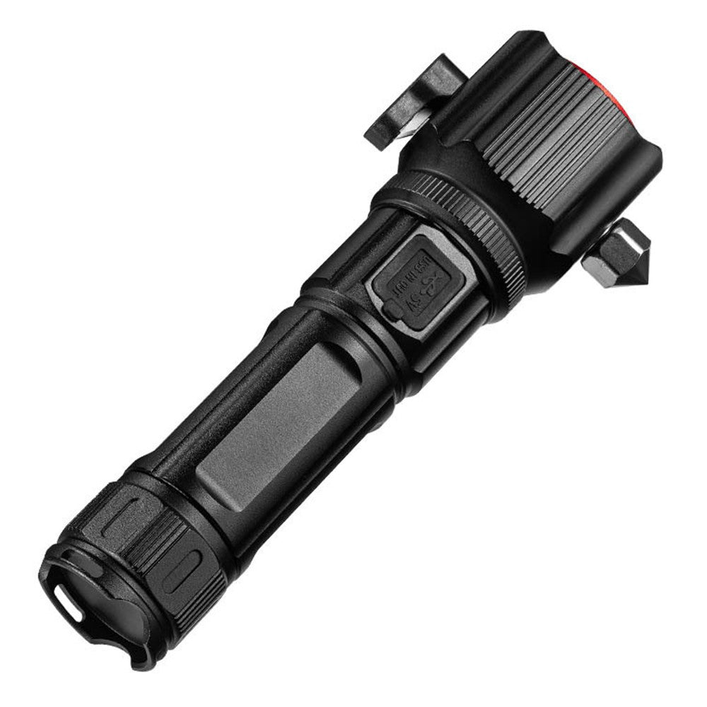 W5196 LED Flashlight with Laser Safety Rescue Tool Seatbelt Cutter Window Breaker (Without Battery)
