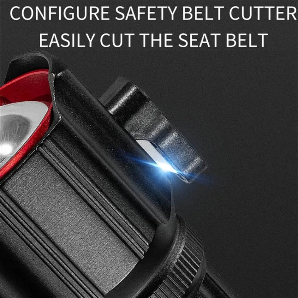 W5196 LED Flashlight with Laser Safety Rescue Tool Seatbelt Cutter Window Breaker (Without Battery)