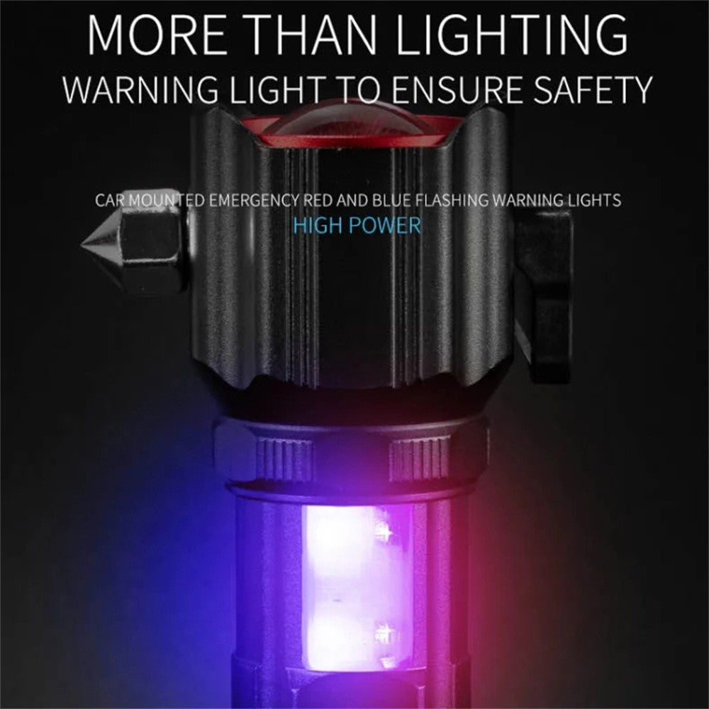 W5196 LED Flashlight with Laser Safety Rescue Tool Seatbelt Cutter Window Breaker (Without Battery)