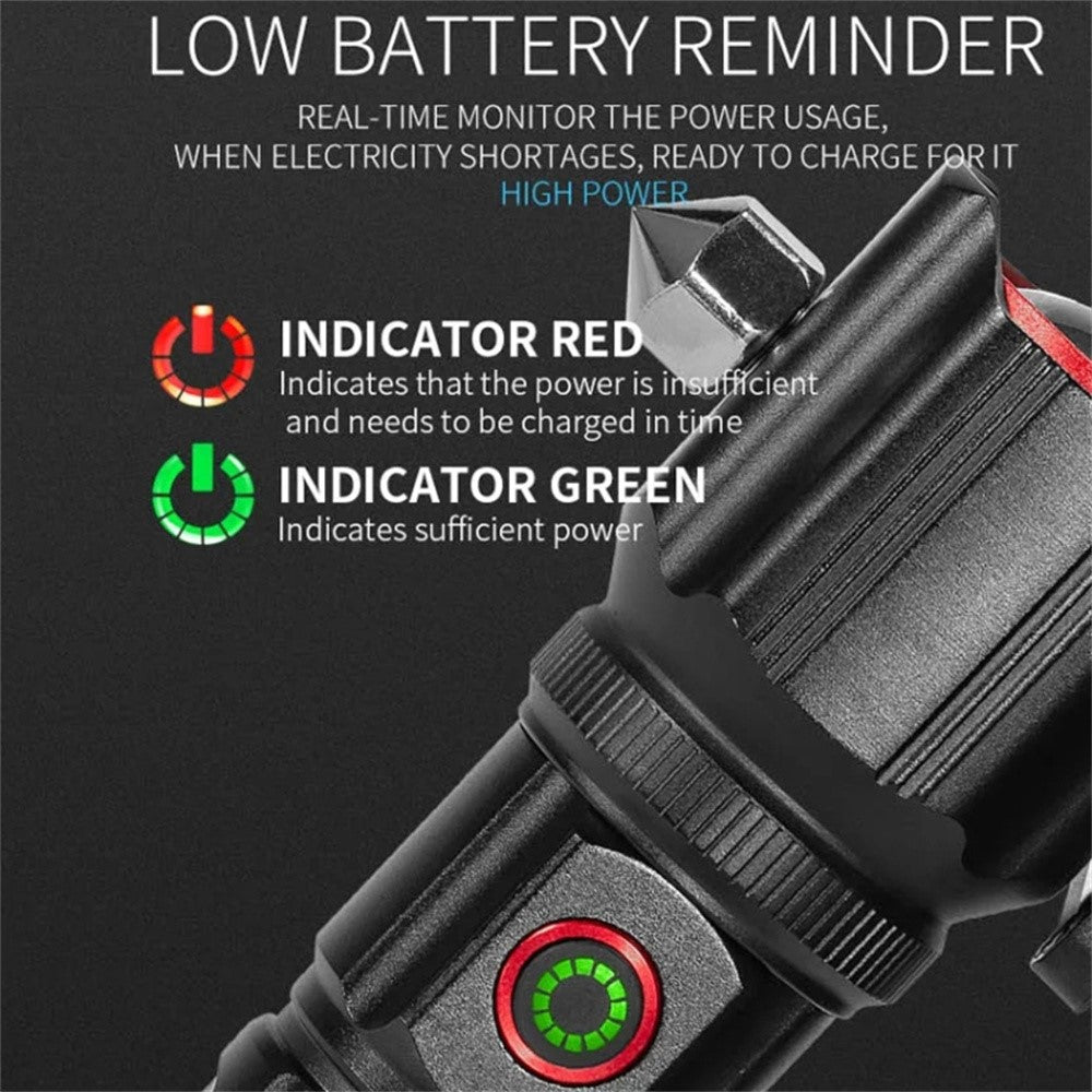 W5196 LED Flashlight with Laser Safety Rescue Tool Seatbelt Cutter Window Breaker (Without Battery)