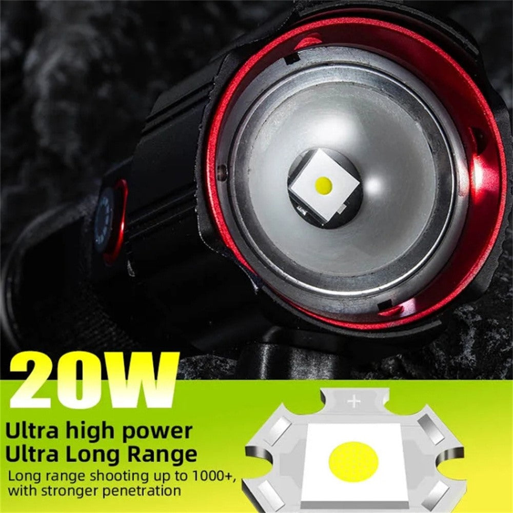 W5196 Flashlight with Laser Safety Cutter Emergency Car Tool Strobe Light USB Rechargeable for Outdoor
