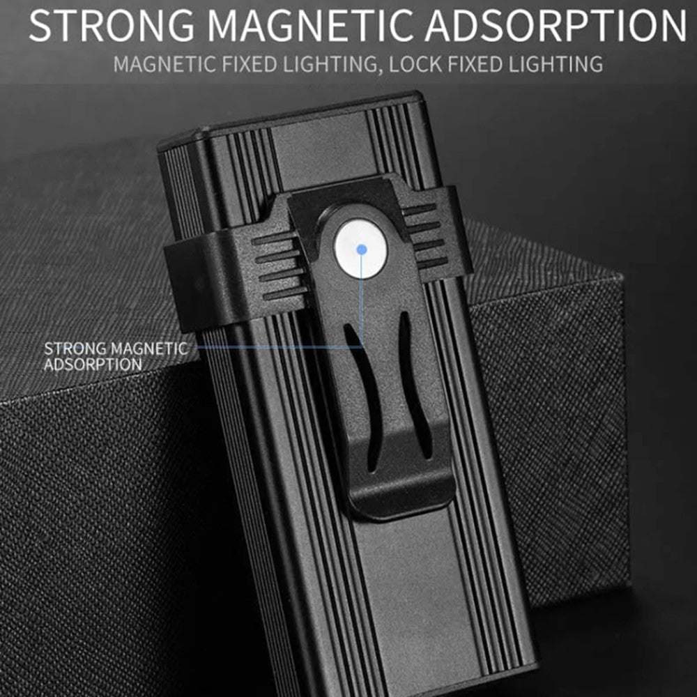 D84 Magnetic Mini Keychain Work Light 4-LED Flat Portable Flashlight with Multi-Color Modes  /  Strong Magnet  /  Clip-On Design
