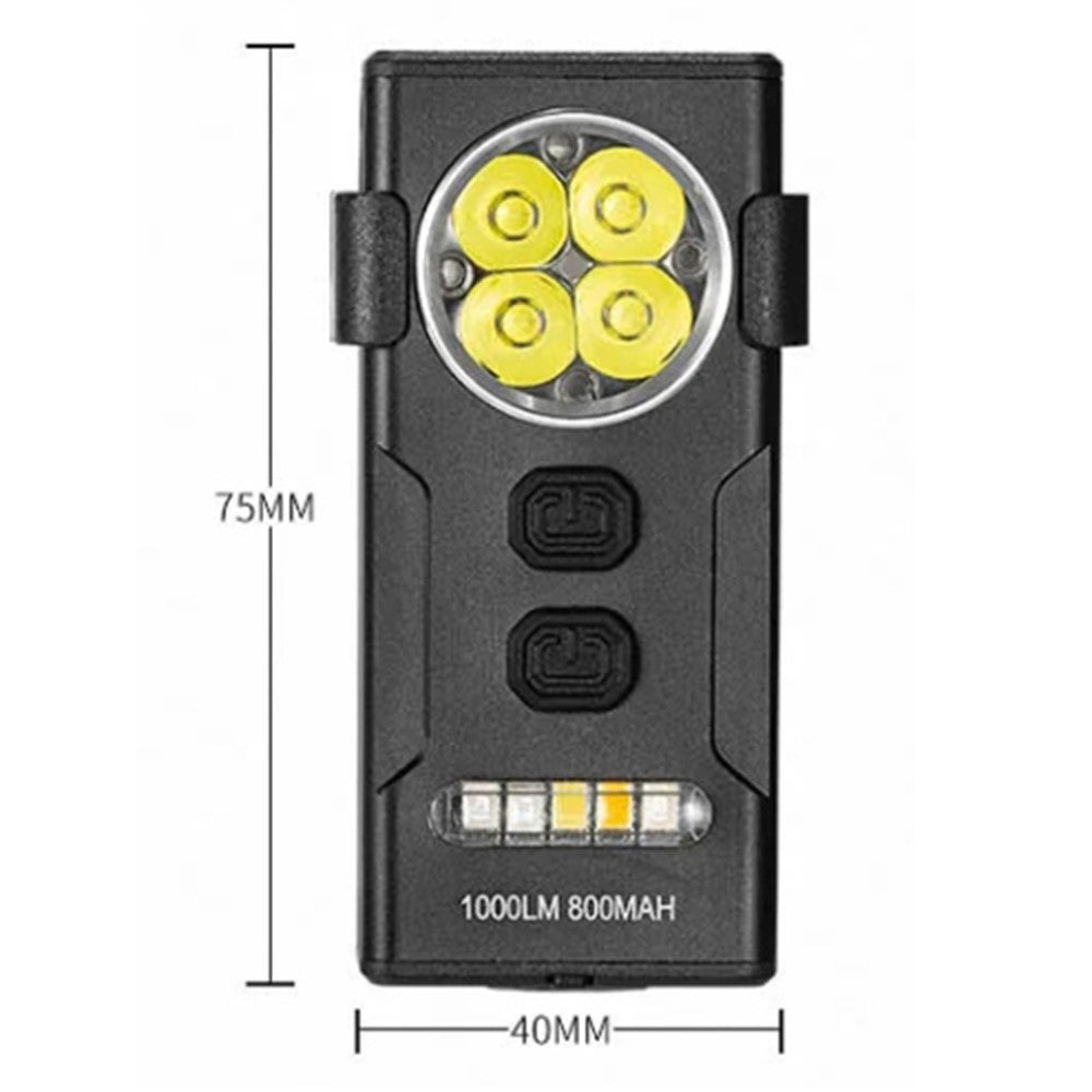 D84 Magnetic Mini Keychain Work Light 4-LED Flat Portable Flashlight with Multi-Color Modes  /  Strong Magnet  /  Clip-On Design