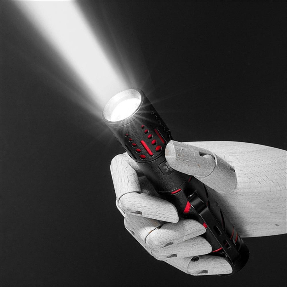 XQ-S50 Mini Laser Flashlight Zoomable LED Pen Clip Emergency Repair Torch with 18650 Battery