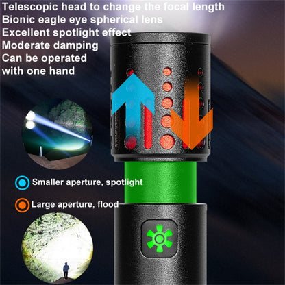 XQ-S50 Mini Laser Flashlight Zoomable LED Pen Clip Emergency Repair Torch with 18650 Battery