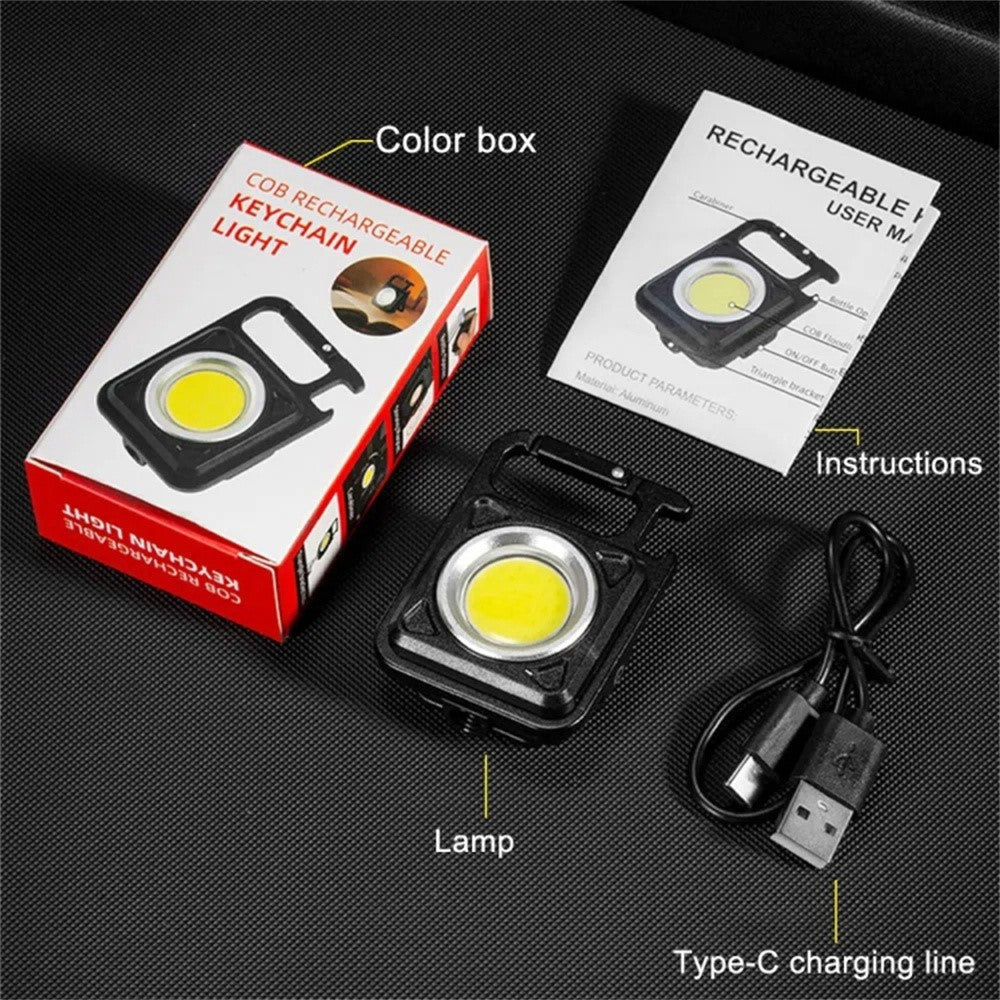 W5134 Mini LED Flashlight Keychain Light with Bottle Opener Portable High Brightness Magnetic Lamp