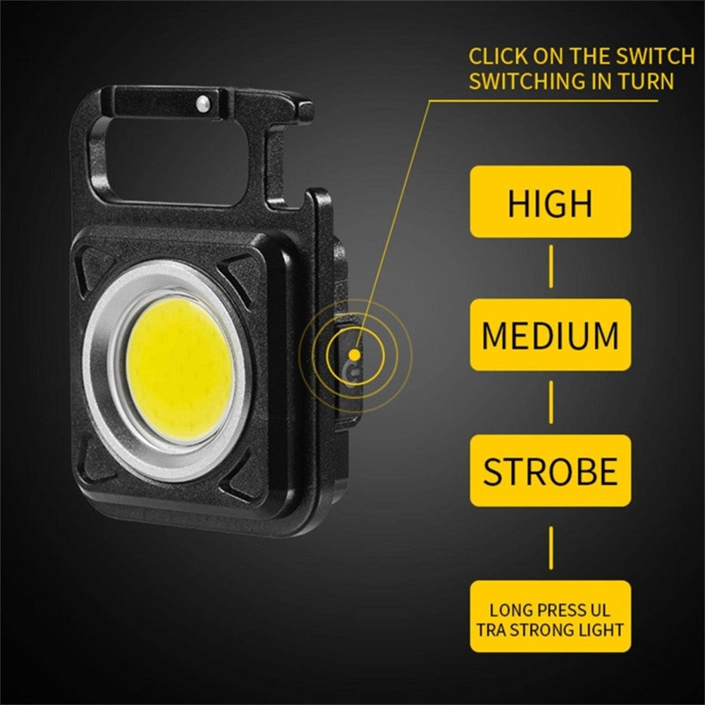 W5134 Mini LED Flashlight Keychain Light with Bottle Opener Portable High Brightness Magnetic Lamp