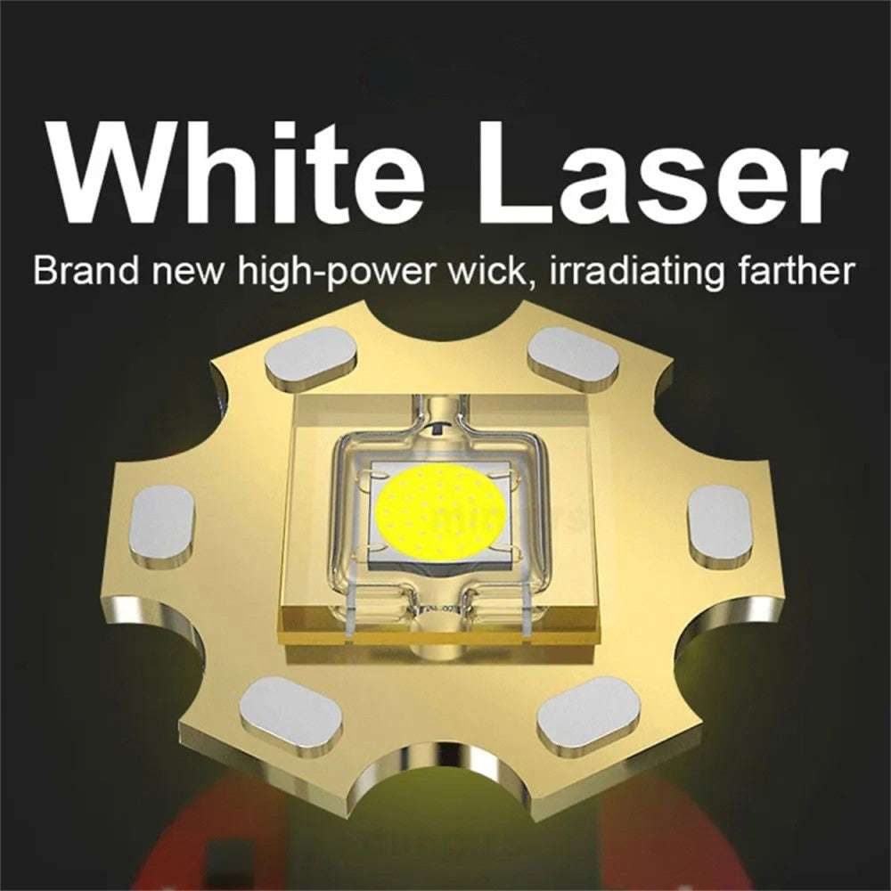 A08 Digital Display 5 Modes Flat Port Flashlight High Power LED Torch with Fluorescent Strip ( with Battery )