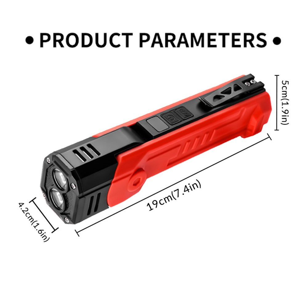 XTE + COB Dual Light Source Flashlight 180 Degree Rotatable Magnetic Work Light with Clip