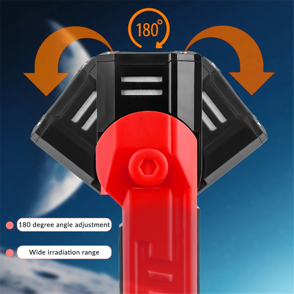 XTE + COB Dual Light Source Flashlight 180 Degree Rotatable Magnetic Work Light with Clip