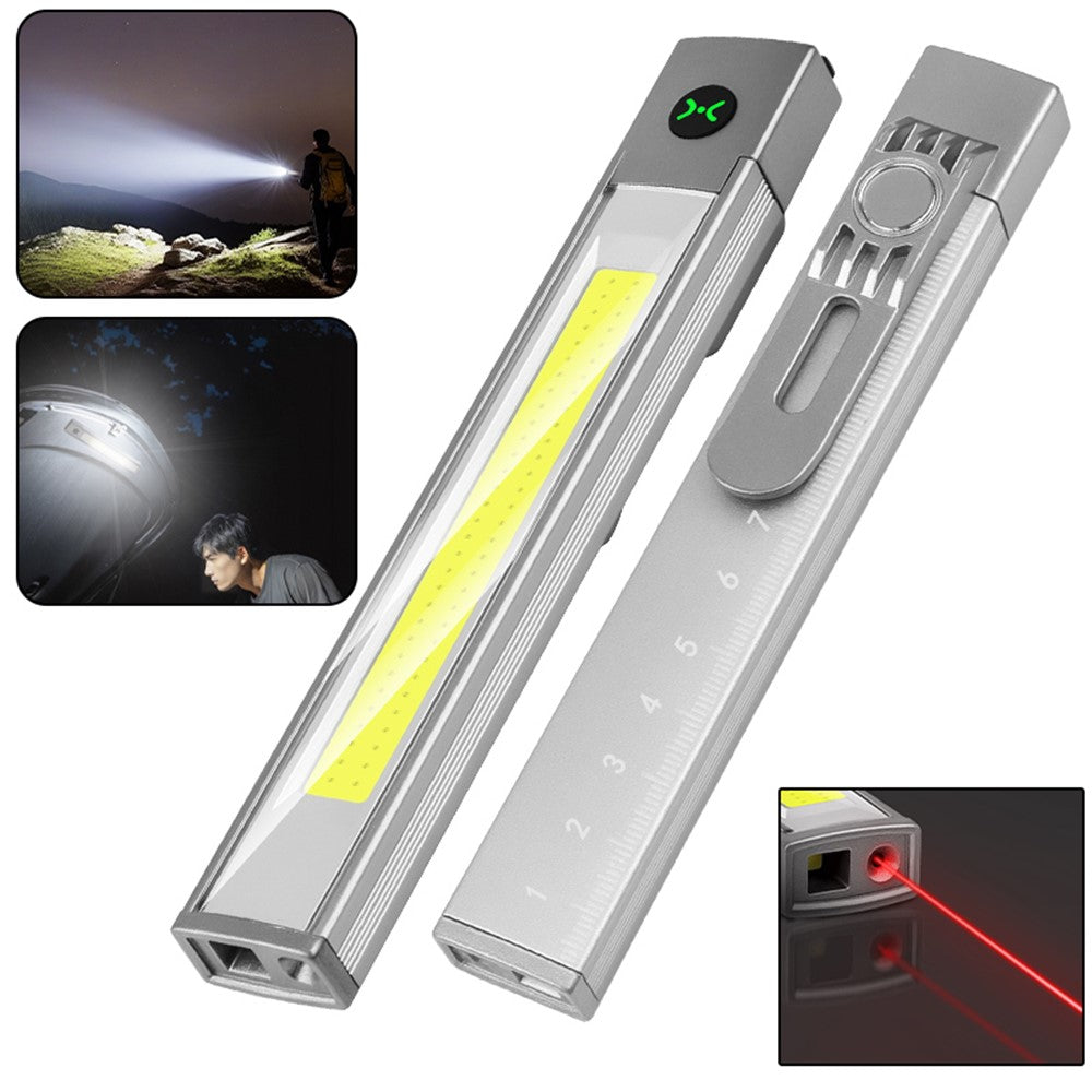 K-512 Multifunctional Laser Pen Light Emergency Illumination Red Warning Magnetic Clip Design Flashlight