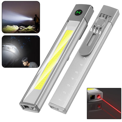 K-512 Multifunctional Laser Pen Light Emergency Illumination Red Warning Magnetic Clip Design Flashlight
