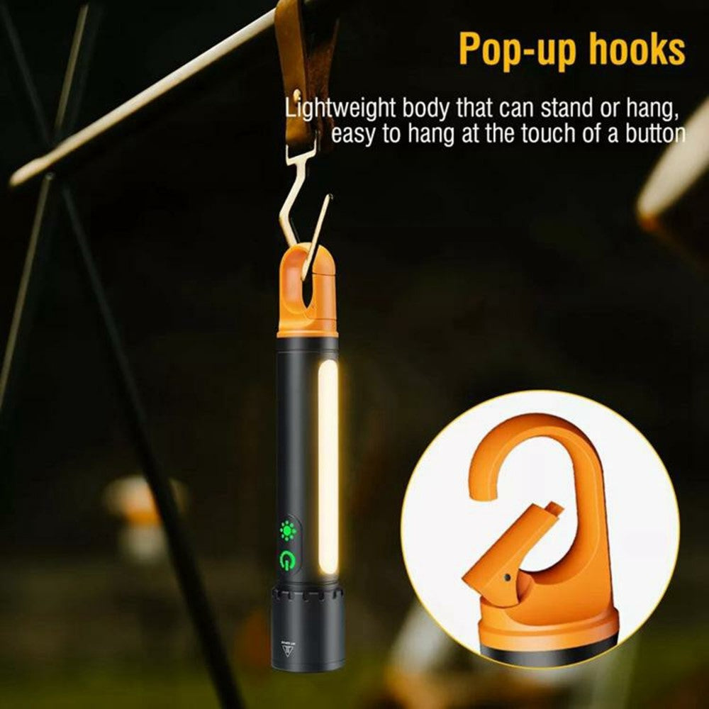 X725 Outdoor Camping Torch Telescopic Zoom White Laser Flashlight with Power Bank Function