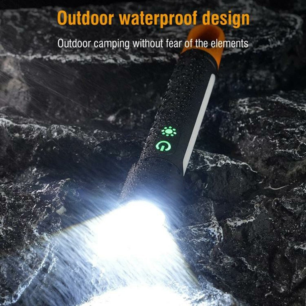 X725 Outdoor Camping Torch Telescopic Zoom White Laser Flashlight with Power Bank Function