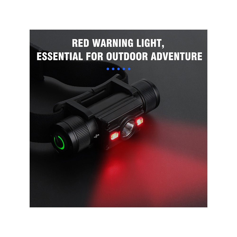 HP300 1000lm Outdoor Waterproof Flashlight USB C Fast Charging Headlamp Built In 2000mAh Lithium Battery